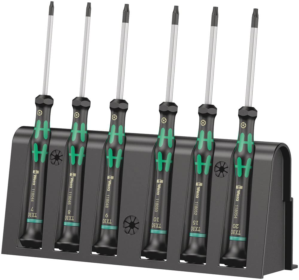 Wera Elektroniker TORX® BO-Schraubendrehersatz 2067/6 + Rack, 6-teilig, 05118154001