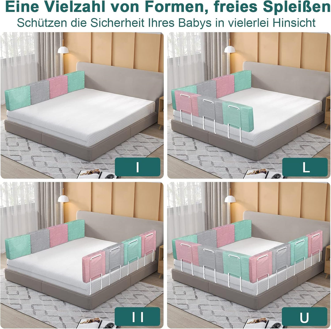 UISEBRT Bettgitter Bettschutzgitter für Kinder 50cm 5-Loch Höhenverstellbar - Bett Rausfallschutz Ki