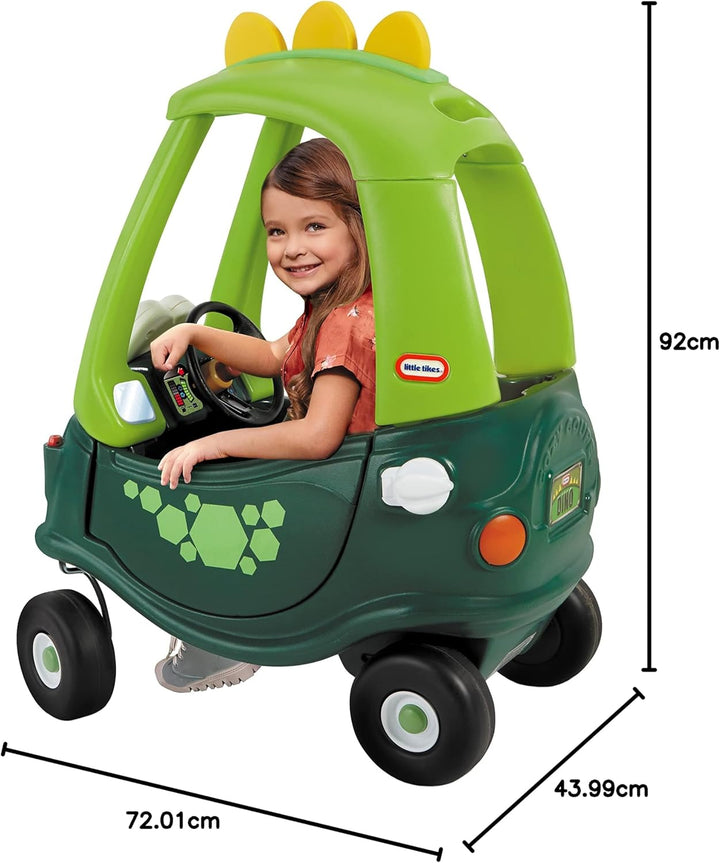 Little Tikes Cozy Coupé Dino - Rutschfahrzeug Kleinkinder - Mit Tür, entfernbarer Bodenplatte und Hu