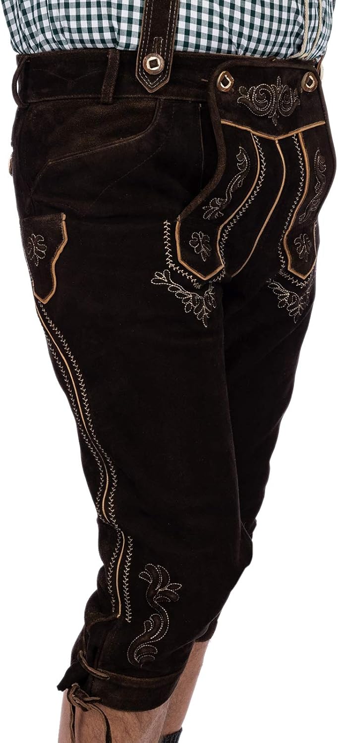 Maddox Herren Lederhose KORBINIAN-HT 46 Braun, 46 Braun