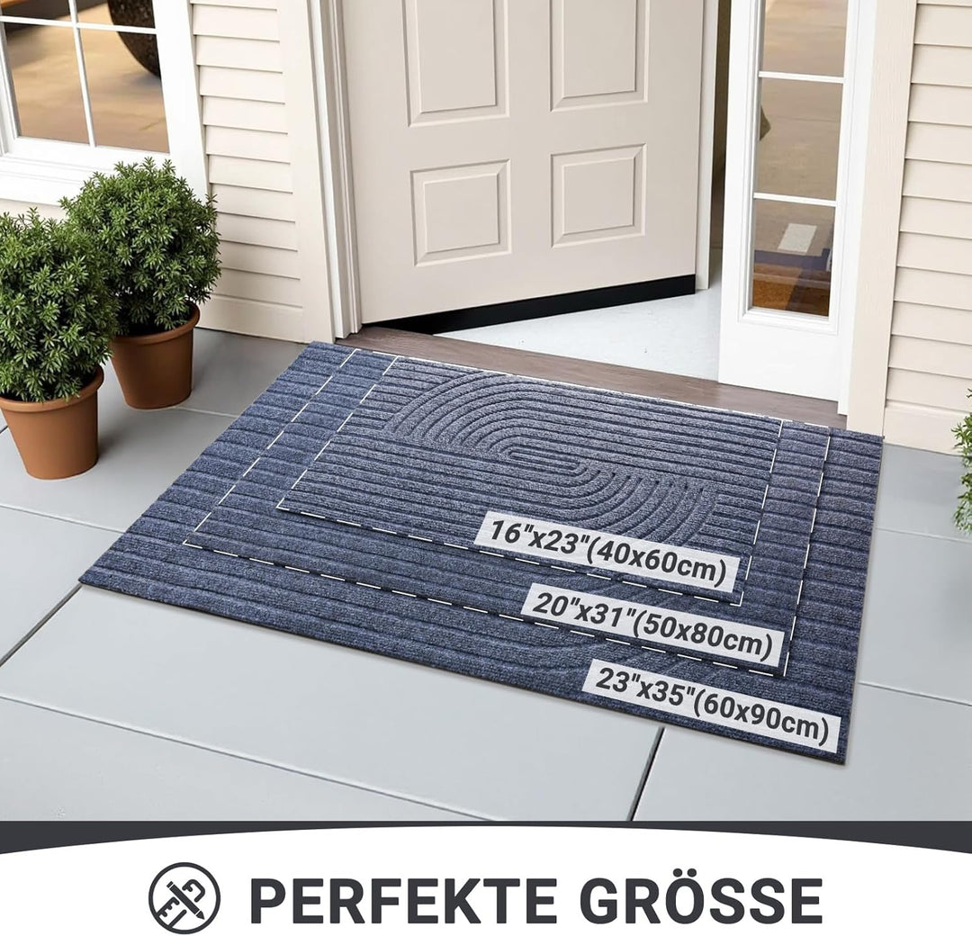 Fussmatte 60x90cm, rutschfeste Maschinenwaschbare Schmutzfangmatte, Teppich Wohnzimmer Innen und Aus