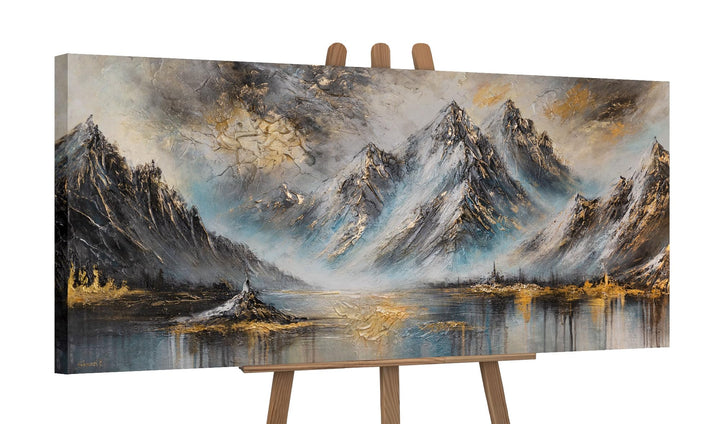 YS-Art Schöne Acryl Gemälde Berge auf Leinwand handgemalt Wandbild Wohnzimmer modern Wohndekor Bilde