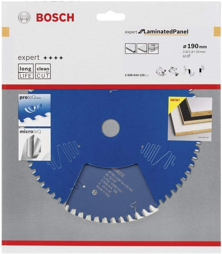 Bosch Professional 1x Kreissägeblatt Expert for Laminated Panel (Laminat, Sägeblatt Ø 190 x 20 x 2,6