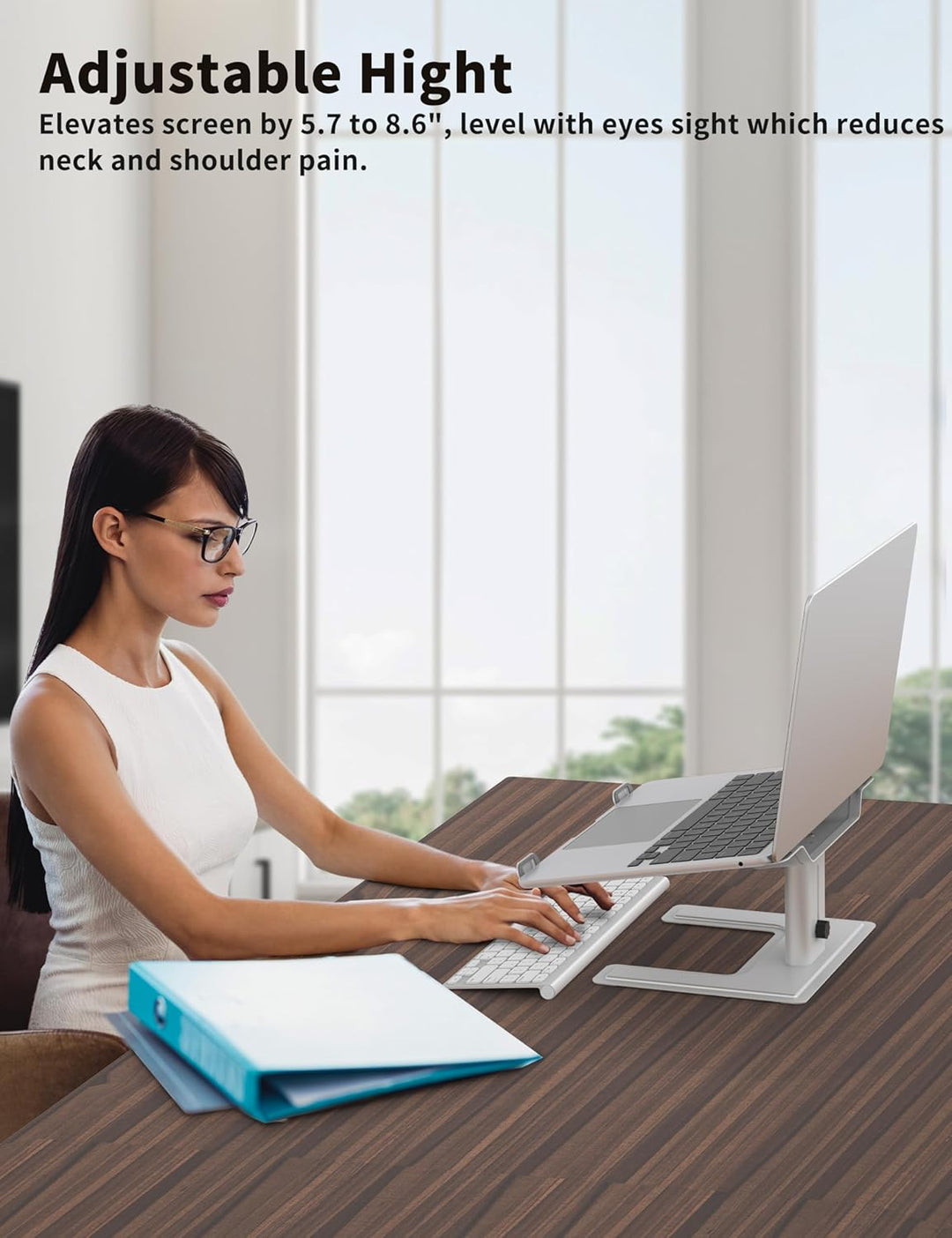 ALASHI Laptop-Ständer für Schreibtisch, Computer-Ständer, höhenverstellbar, ergonomischer Notebook-L