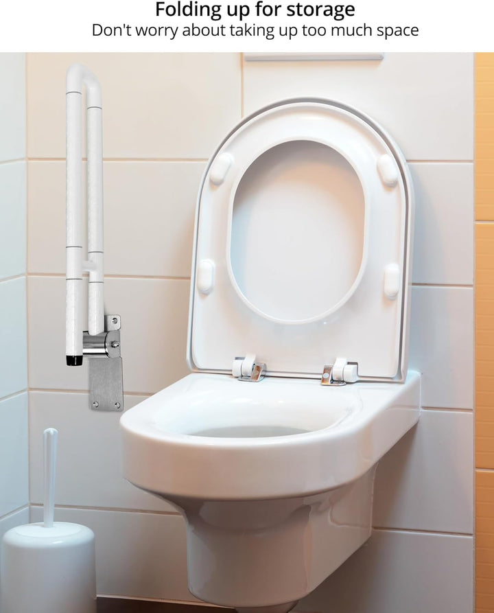 QWORK® Wandstützgriff, Klappbar, 60cm, Edelstahl,Tragfähigkeit 200 kg