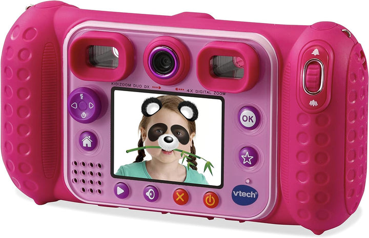VTech KidiZoom Duo DX pink – Kinderkamera mit Selfie- und Videofunktion, Effekten, Spielen, Musikpla