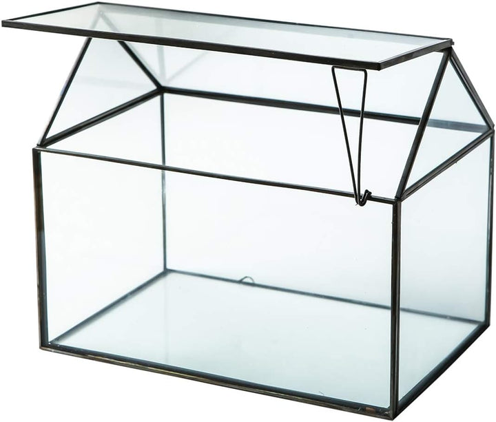 WONSUN Hausform, geschlossenes Glas, geometrisches Terrarium, Tischplatte, Sukkulenten-Haus, Garten,