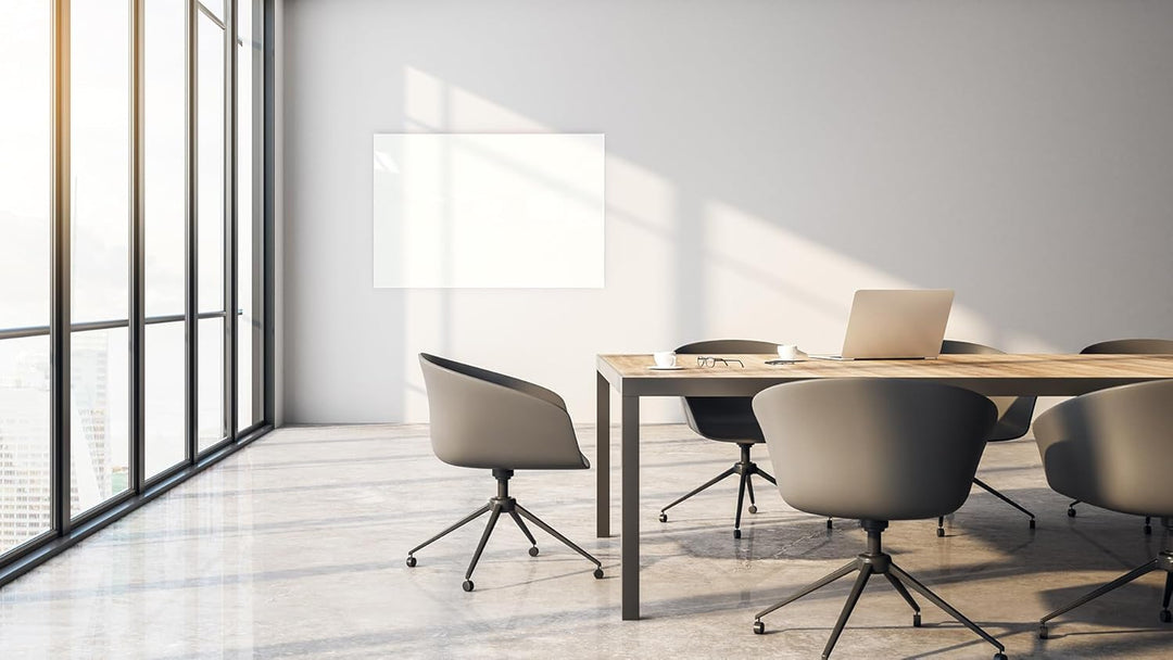 ALLboards Glasboard Magnetisch Weiss 90x60cm, Rahmenlos, Glastafel, Magnettafel, Gehärtetes Glas, We