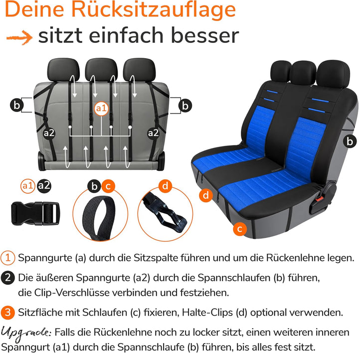 Upgrade4cars Autositzbezüge Set Universal Version 2026 | Auto-Schonbezüge für die Vordersitze & Rück