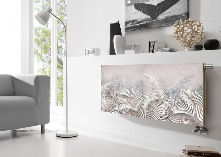 Magnetische Heizkörperverkleidung - 140x60 cm - Magnet Heizkörperabdeckung - Motiv Pastell Palmenblä