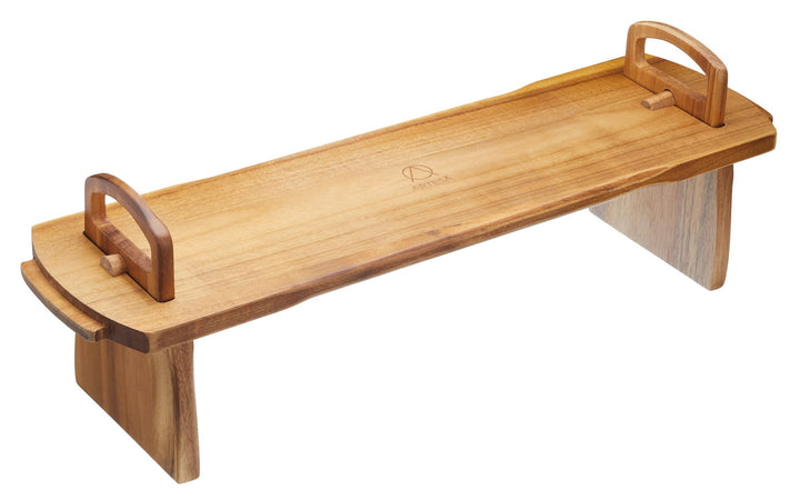 Artesa Serviertablett aus Holz, rustikales Akaziendesign, flach zusammenklappbar, 52 x 15 x 17 cm 28
