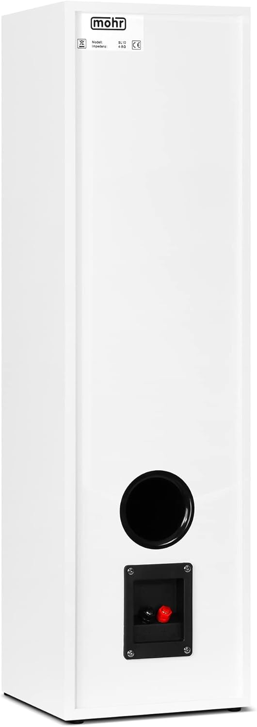 mohr 1 Paar Standlautsprecher SL10, Weiss Lautsprecherboxen, HiFi Klang zum günstigen Preis, weiss