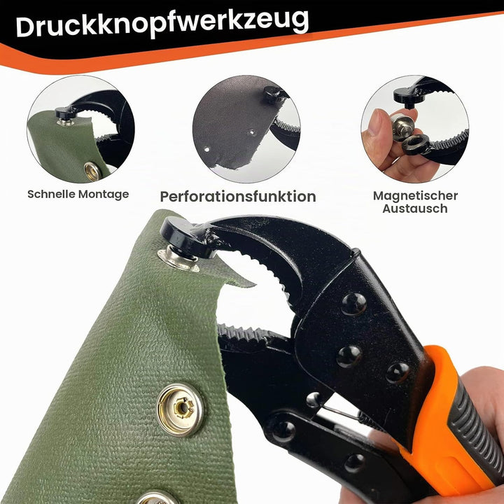 Druckknopf Set Mit Zange, Druckknöpfe Zum Schrauben, EnthäLt Werkzeugtasche und 40 SäTze 15-Mm-Druck