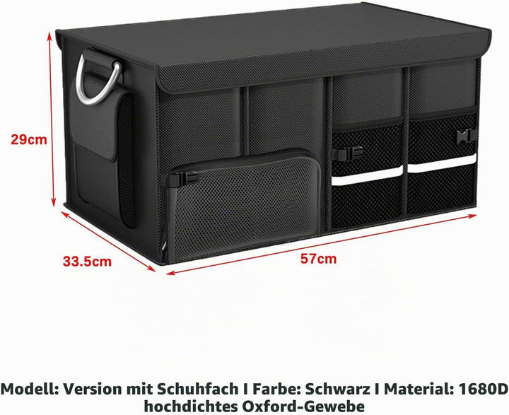 Kofferraumtasche, Kofferraum Organizer mit Deckel, Faltbare Auto Kofferraumtasche, Koffertasche, sta