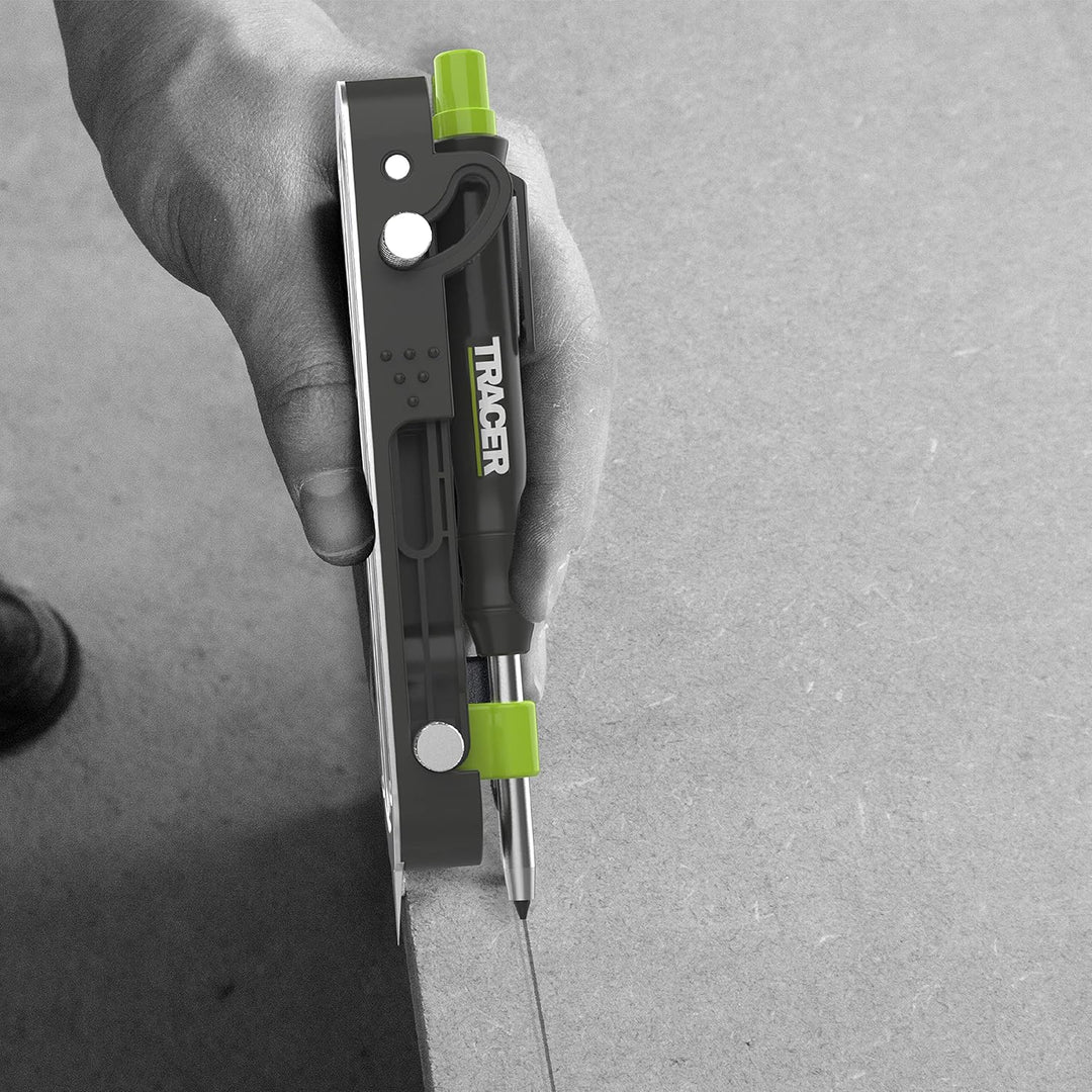 Tracer ProScribe Tool mit Tieflochmarker Bleistift, 6 x Ersatzminenhalter und Tragetasche (Multi-Fun