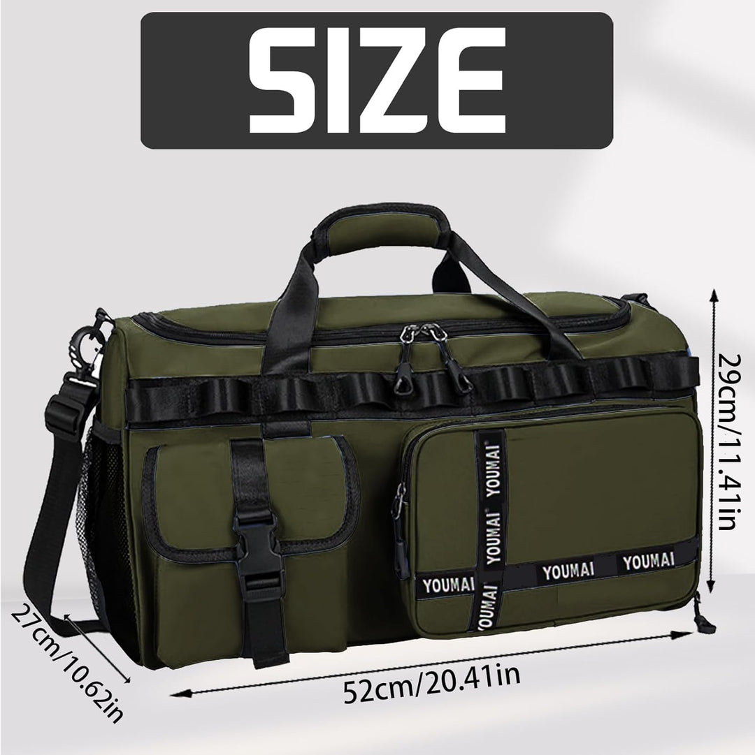 Reisetasche Damen Herren, 65L Wasserabweisende Sporttasche, Large Capacity Reise Tasche Gym Bag, mit