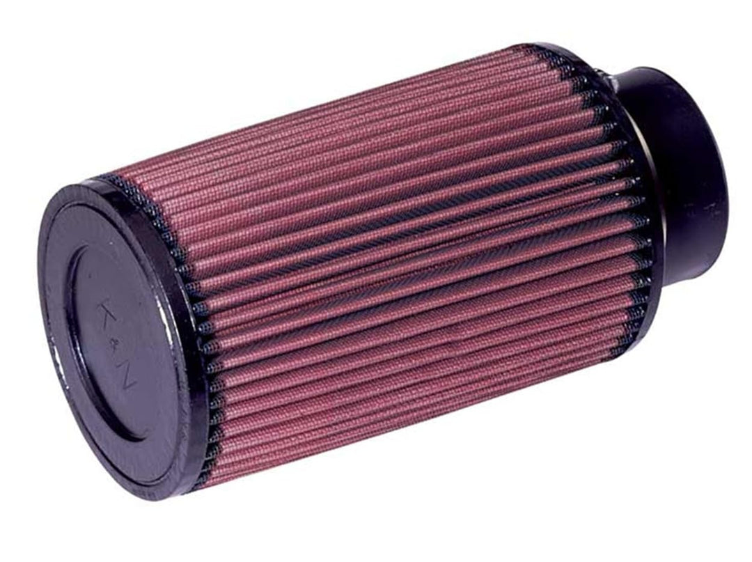 K&N RE-0910 Waschbarer und wiederverwendbarer KFZ und Motorrad Gummi Universalluftfilter, Rot