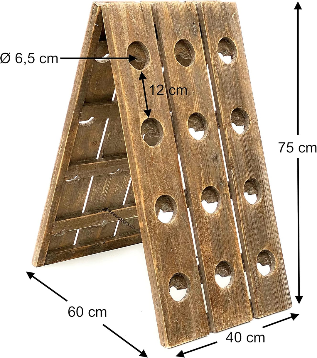 DanDiBo Rüttelbrett Weinregal Flaschenregal für 24 Flaschen aus Holz 96171 Natur Vintage dunkel
