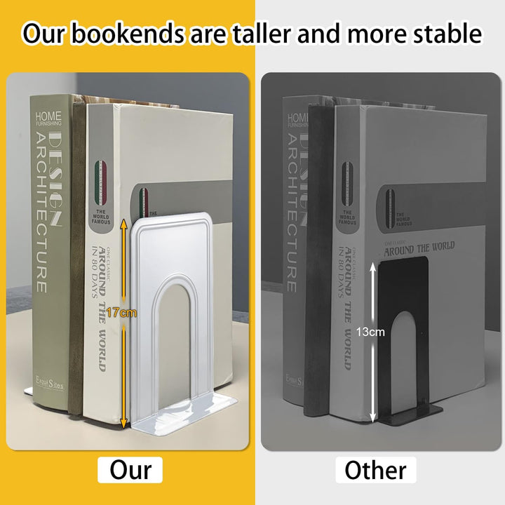 DIFIT Buchstützen, 8 Paare Buchstützen Buchhalter, Buchstützen Metall Buchstützen für Magazin/Bücher