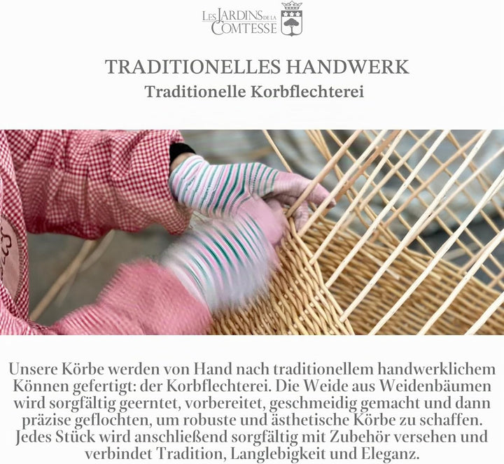 Les Jardins de la Comtesse - Picknickkorb Gisors aus honigfarbener Weide - Komplett Ausgestattet/4 P