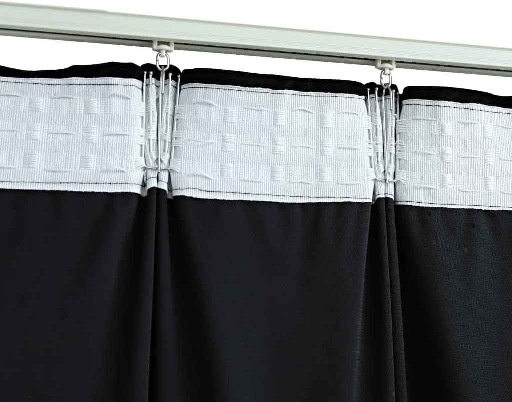 WIFESE 2 Stück Verdunkelungsvorhänge mit Haken 140x225 cm Samt Schwarz Vorhang Blickdicht Gardine Cu
