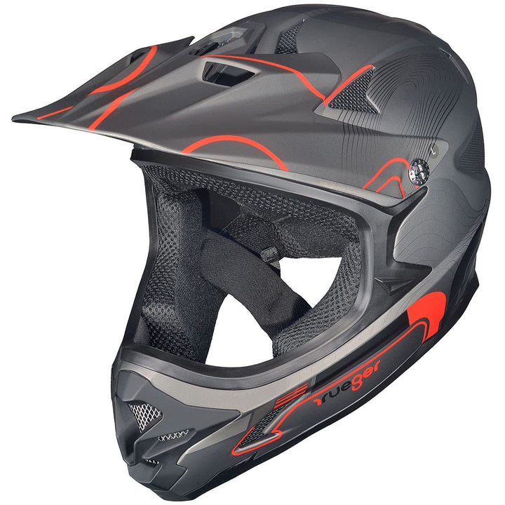 RXD-9001 Downhill Fahrrad BMX Fullface Mountainbike MTB Enduro Freeride Dirt Helm Matt Schwarz S (55