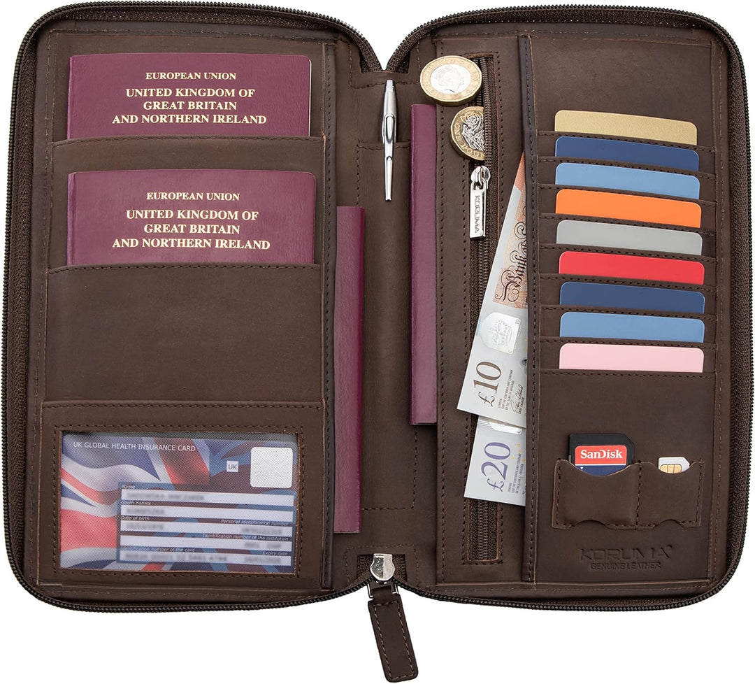 KORUMA RFID Blocker Schutzhülle Reisetasche für kontaktlose Kreditkarten und biometrische Reisepass,
