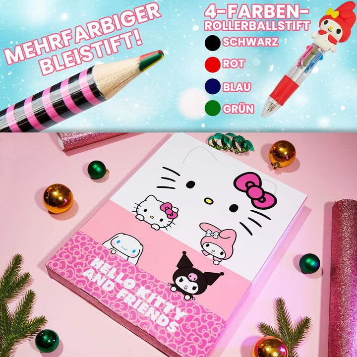 Get Trend Hello Kitty Sanrio Adventskalender 2025 Kinder Weihnachtskalender mit 24 Türchen & Geschen