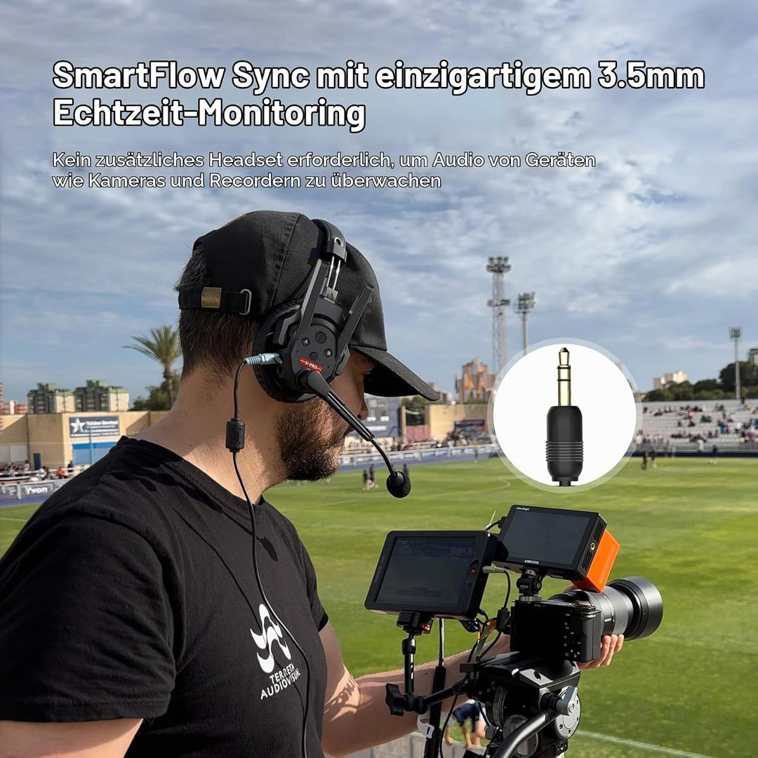 SYNCO Xtalk Xpro9 Intercom-Headset-System, Kommunikations-Headset 2,4 GHz, 1640 Fuss / 500 m Reichwe