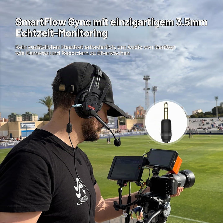 SYNCO Xtalk Xpro9 Intercom-Headset-System, Kommunikations-Headset 2,4 GHz, 1640 Fuss / 500 m Reichwe