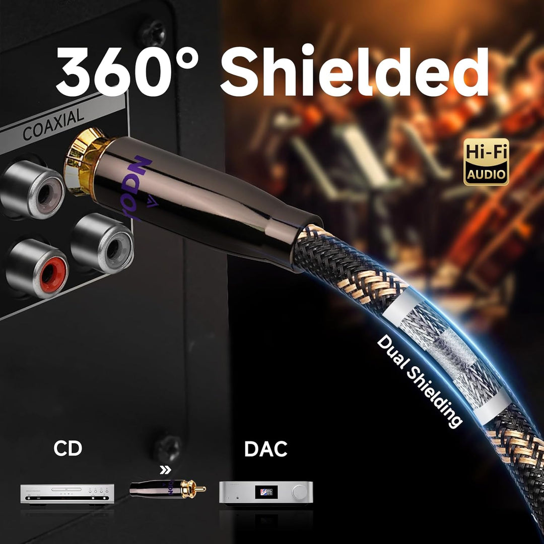 TODN 1m Digitales Koaxial Audio Kabel 75-Ohm S/PDIF Koaxialkabel 1m Coax-MAX, 1m Coax-MAX