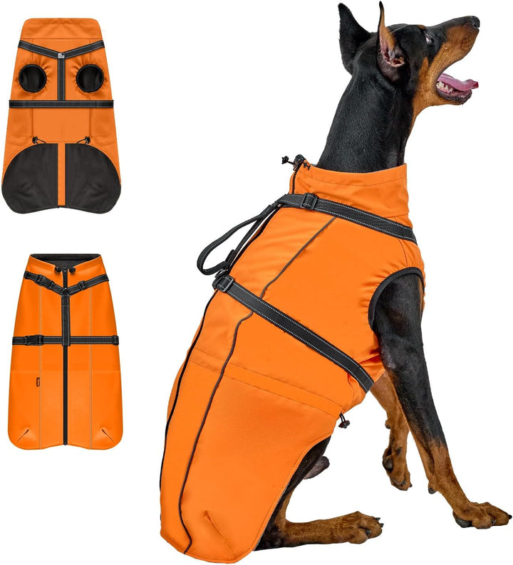OneTigris Hundejacke, Wasserdichter Winterweste Jacken Hundemantel Mit Bediengriff, Bequeme Ausschei