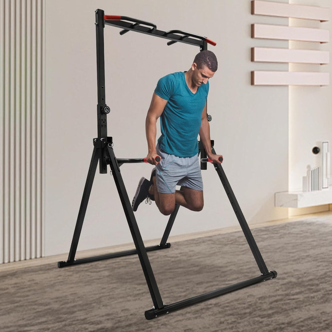 Triangel Power Tower Dip Station, Pull-Up Bar für das Home Gym, Verstellbare Höhe, Stärketraining, K