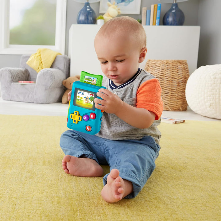 Fisher-Price Lernspielzeug Meine erste Spielkonsole, Lachen und Erwachen mit Musik und Lichtern für