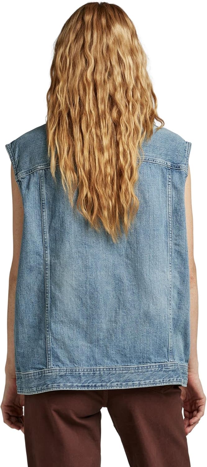 G-STAR RAW Damen Oversized Denim Vest Jackets XXL Blau (Sun Faded Air Force Blue D22581-b988-c947),