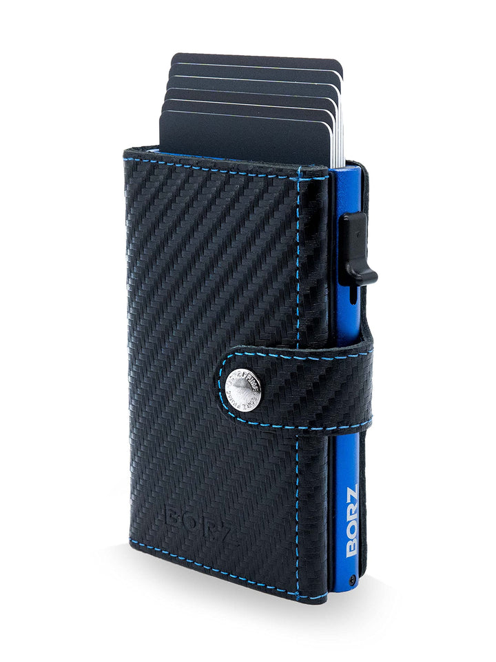 BORZ Prime Limited Kartenetui mit Münzfach für AirTag I Digitale Visitenkarte I Slim Wallet RFID Sch