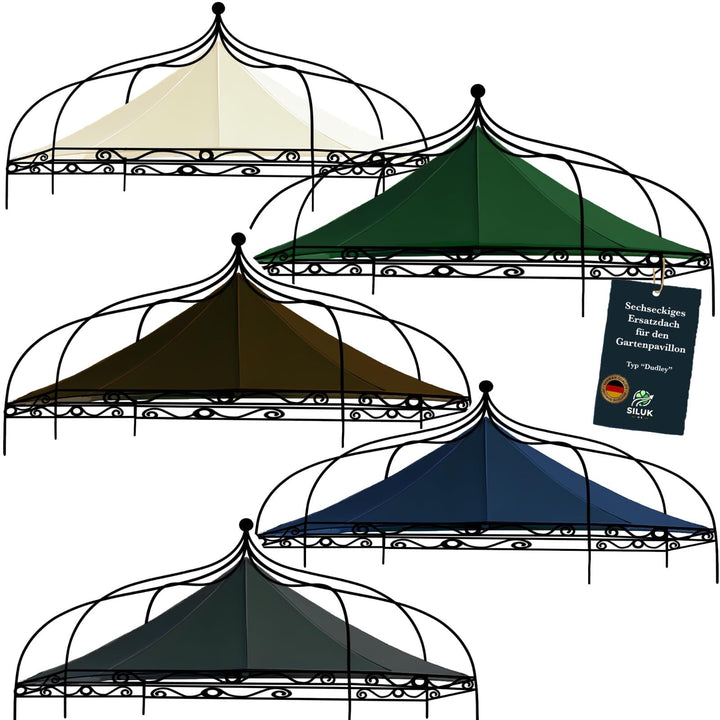 freigarten.de Ersatzdach für Pavillon Modena 6-eck 320cm Wasserdicht Material: Panama PCV Soft 370g/