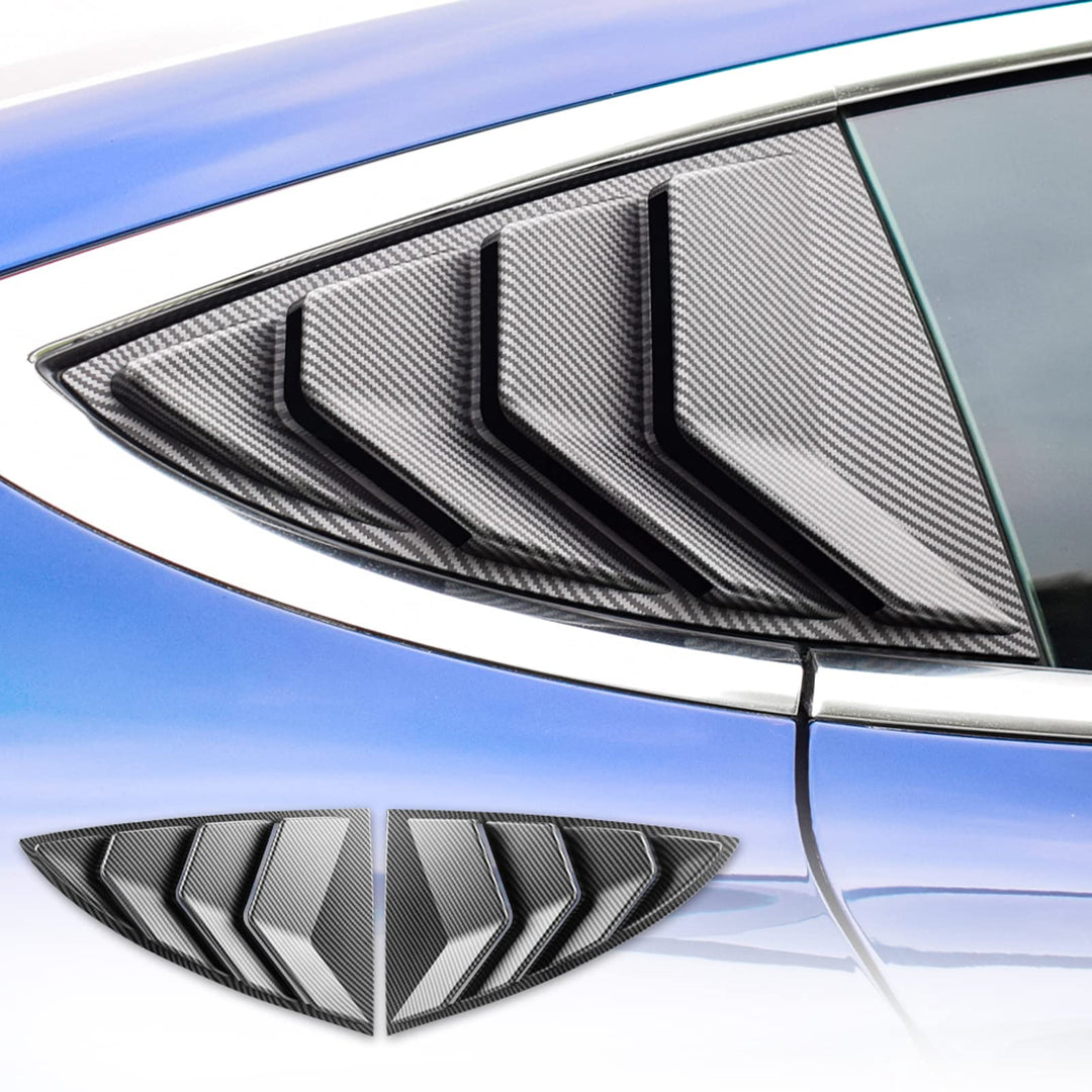 KUNGKIC Rear Side Window Louvers,Air Vent Scoop Louvers for Tesla Model 3 2017-2024,Window Scoop Lou