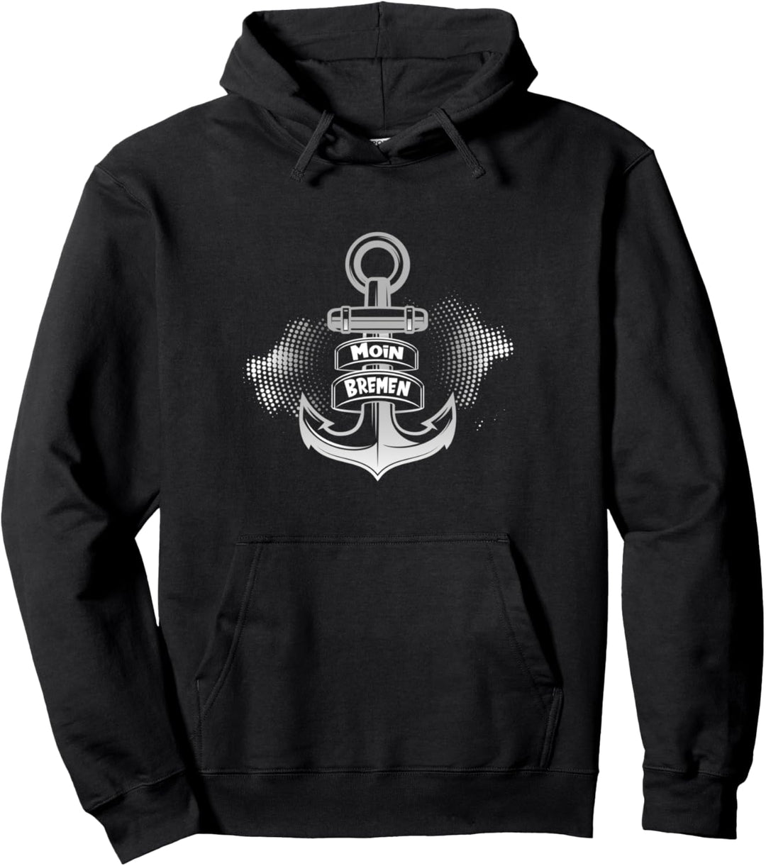 Moin Bremen mit Anker für Strandurlaub an Küste und Meer Pullover Hoodie