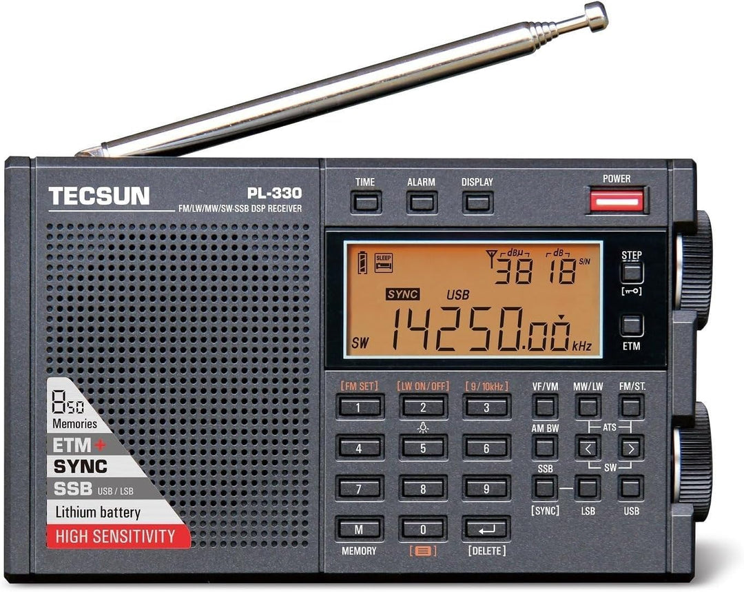 Tecsun PL-330 Tragbarer Weltempfänger – Digitaler DSP-Empfänger für FM-Stereo, LW, MW & KW mit SSB &