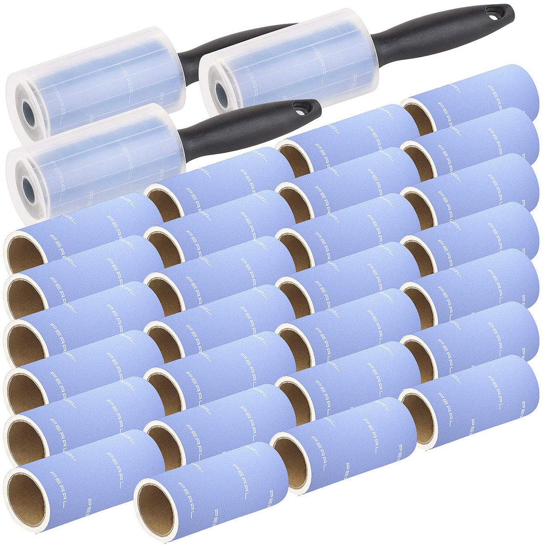 PEARL Klebe Fusselrolle: 3x 10er-Set: Fusselrolle mit Griff und 9 Ersatz-Rollen, 600 Blatt (Kleberol
