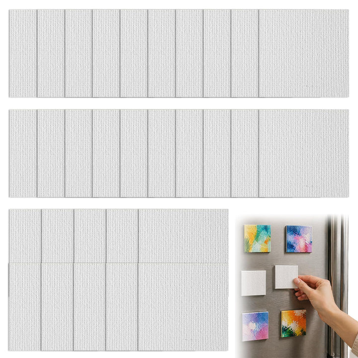 30 Stück Magnetische Malleinwand: Magnetische Mini-Leinwände, Leinwand Leere Leinwände für Aquarell