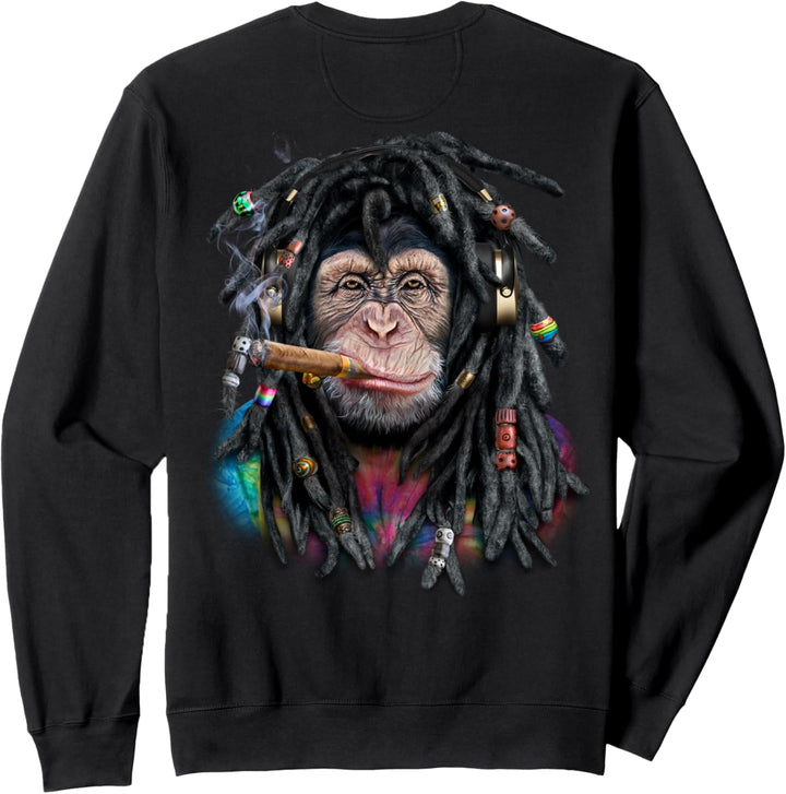 Schimpanse mit Reggae-Dreadlocks-Haaren Sweatshirt