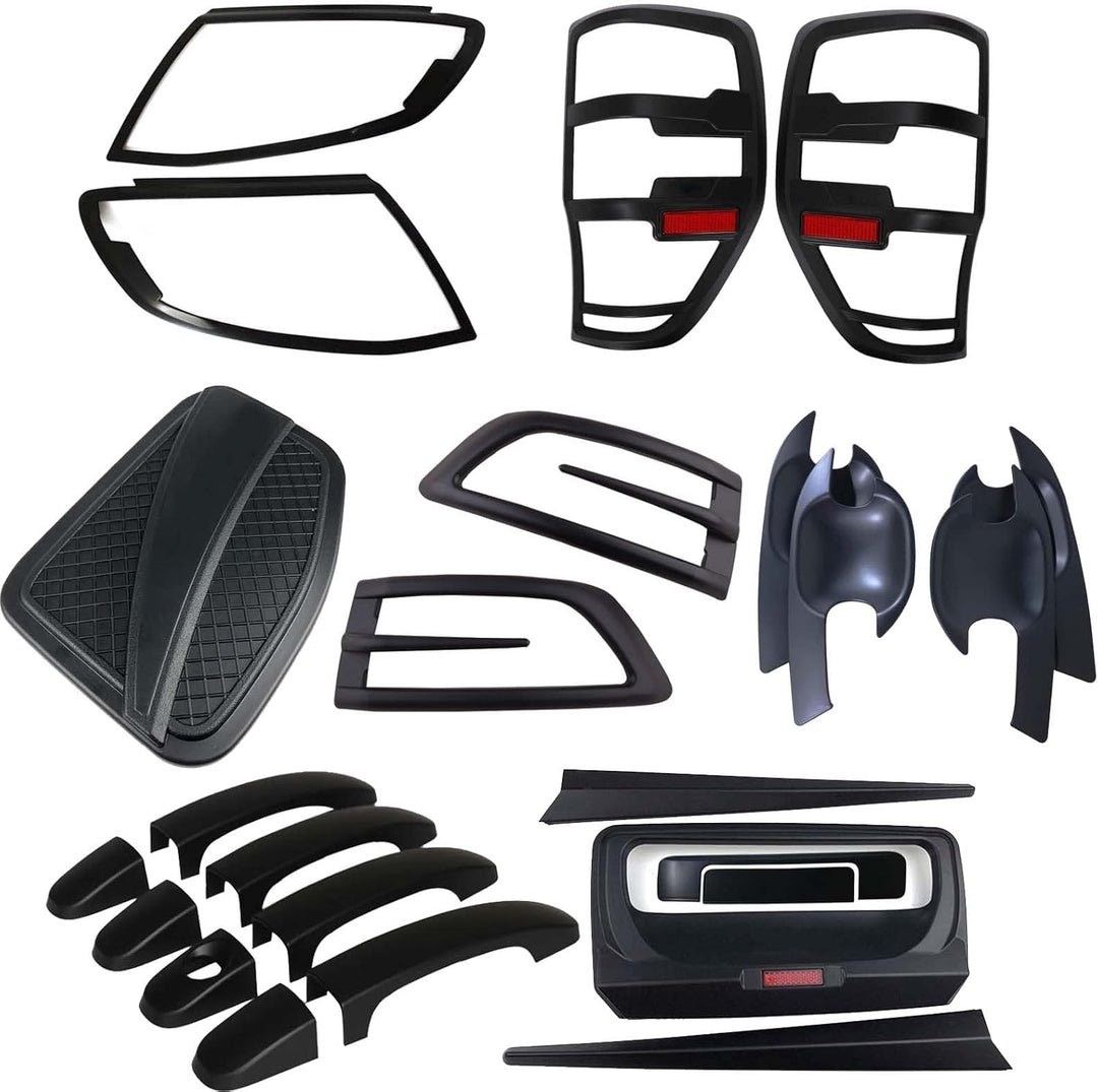 JHCHAN Scheinwerfer und Rücklichtabdeckung für Ford Ranger 2012-2014 Wildtrak XL XLT Limited Tremor