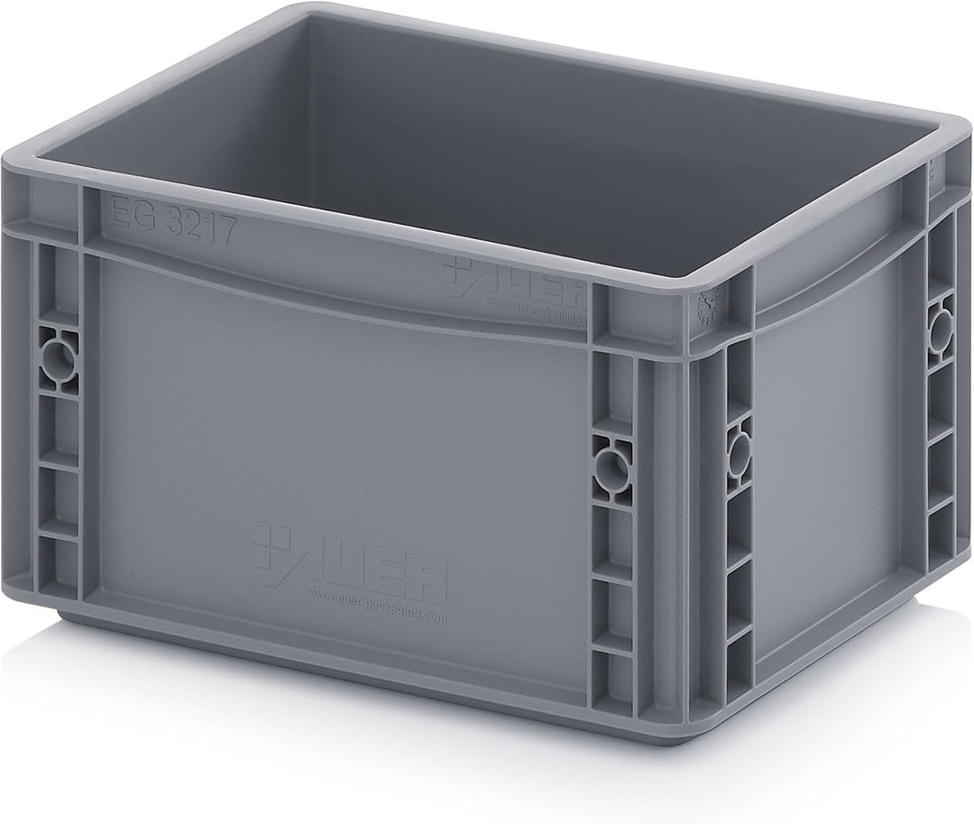 Auer Packaging 2x Eurobehälter 30 x 20 x 17 grau inkl. gratis Zollstock 2er Set
