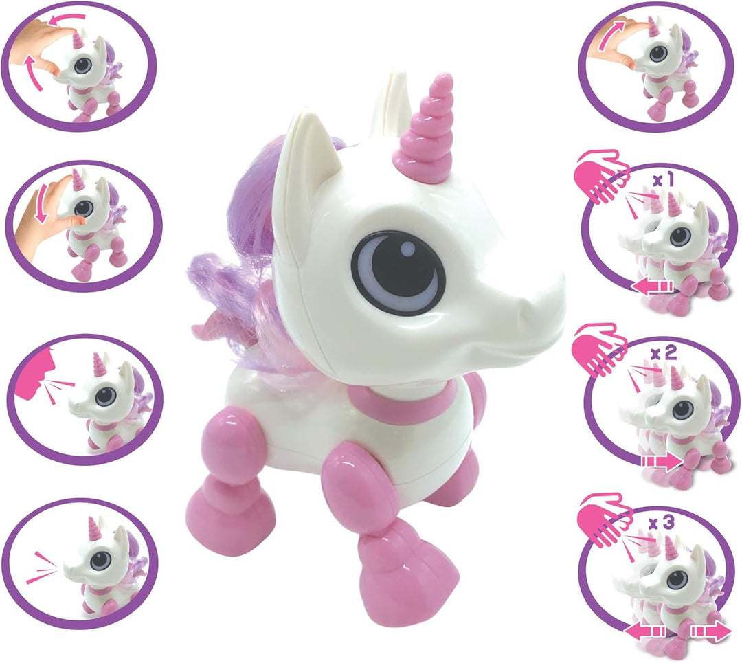 Lexibook Power Einhorn Mini - Mein kleines Roboter-Einhorn - mit Geräuschen, Musik, Lichteffekten, S