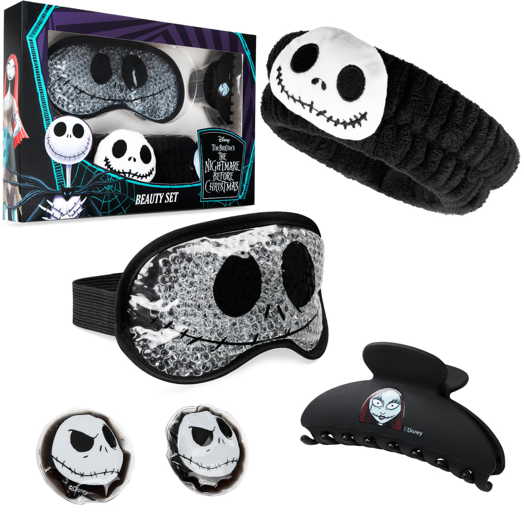 Disney The Nightmare Before Christmas Beauty Set für Damen mit kühlende Augenmaske & Haar-Accessoire