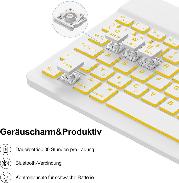 IVEOPPE Hülle mit Tastatur für iPad A16 11 Generation 2025/10 Generation 2022, Bluetooth Magnetische