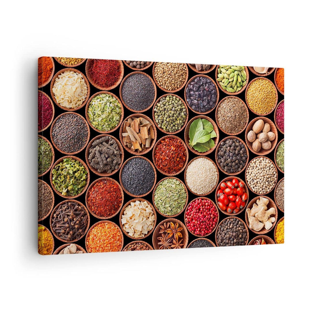 ARTTOR Bilder auf Leinwand Gewürz Küche Leinwandbild mit Rahmen 70x50cm Wandbilder Dekoration Wohnzi