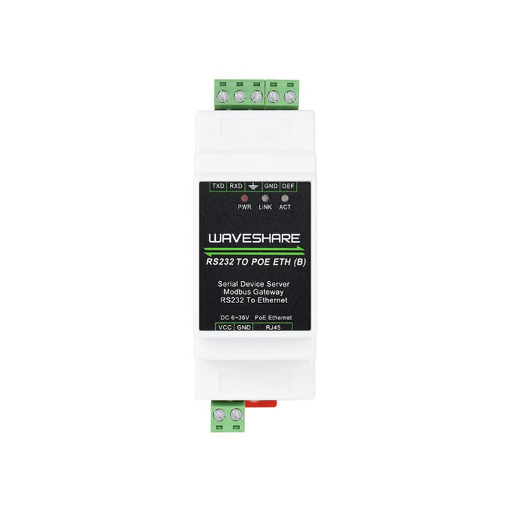 Industrial Serial RS232 to RJ45 Ethernet Server Module with POE Function TCP/IP to Serial Rail-Mount